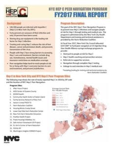 NYC Hep C Peer Navigation 2017 Report