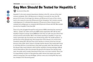 Gay Men Should Be Tested for Hepatitis C